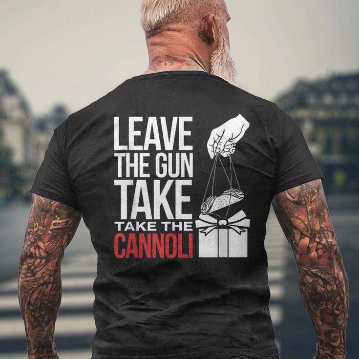 Leave The Gun Take The Cannoli メンズ レディース イタリア国旗 メンズTシャツ バックプリント 高齢者への贈り物