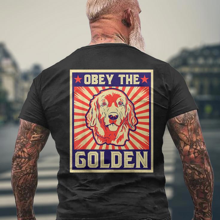 Obey The Golden ゴールデンレトリーバーオーナー向け メンズTシャツ バックプリント 高齢者への贈り物
