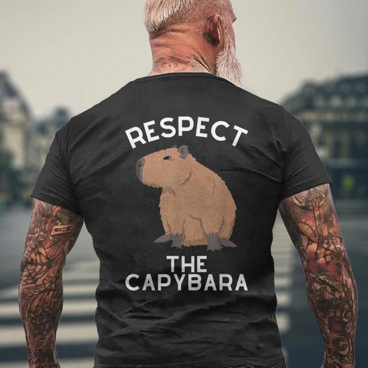 Respect The Capybara げっ歯類好き カピバラ アニマルジョーク メンズTシャツ バックプリント 高齢者への贈り物