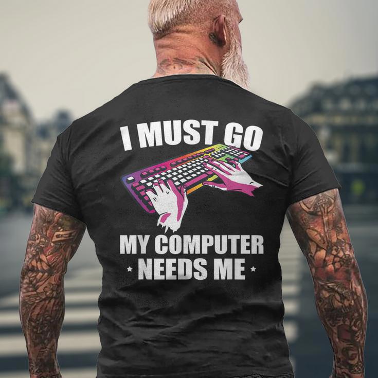 Gamer Pcゲーム プログラマー It開発 メンズTシャツ バックプリント 高齢者への贈り物