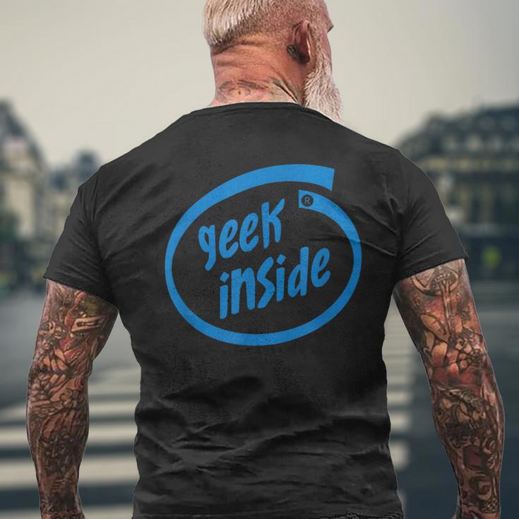 Geek Inside Eccentric Intellectual Tech メンズTシャツ バックプリント 高齢者への贈り物
