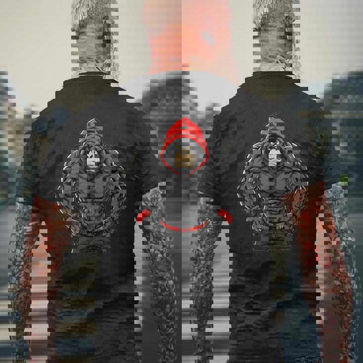 Gorilla Workout Angrytrongcaryilverback Gorilla Gym メンズTシャツ バックプリント 高齢者への贈り物