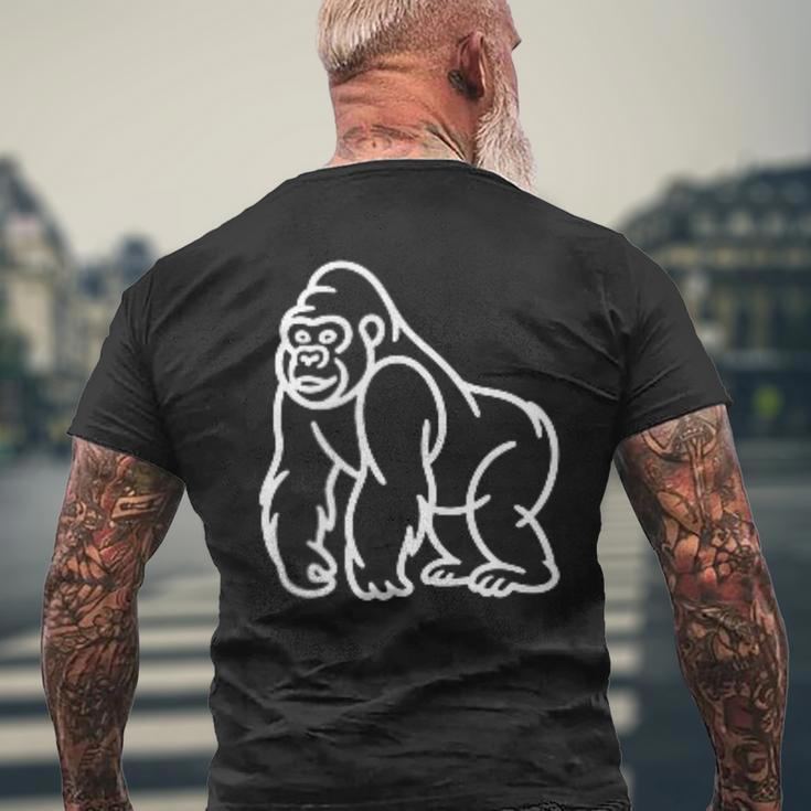 Gorilla ミニマリスト バッジ パッチライン アート 動物 メンズTシャツ バックプリント 高齢者への贈り物