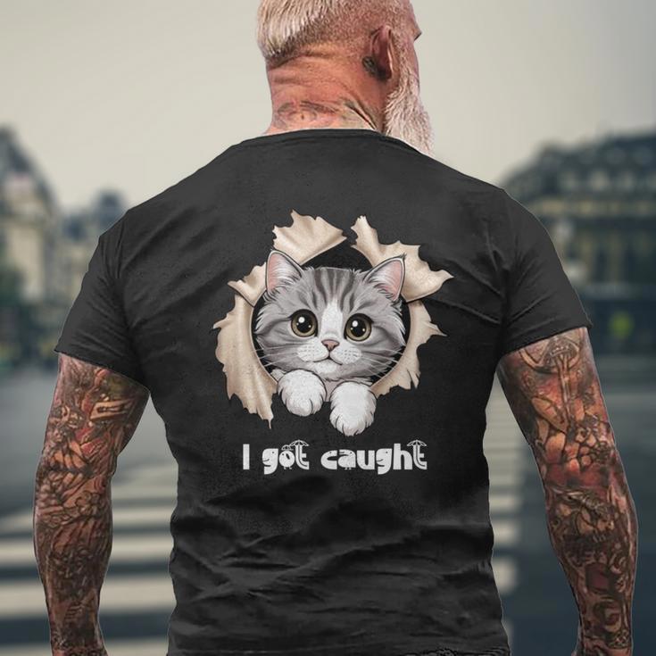 I Got Caught 子猫かわいい 長袖tシャツ メンズTシャツ バックプリント 高齢者への贈り物