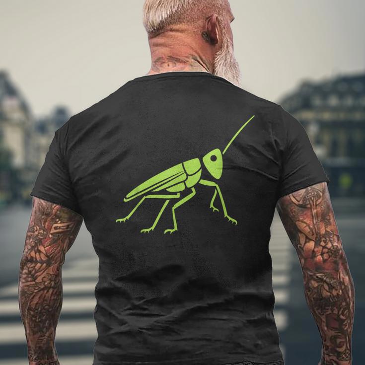Grasshopper ミニマリストのバッタかわいい昆虫小さなバッタ メンズTシャツ バックプリント 高齢者への贈り物