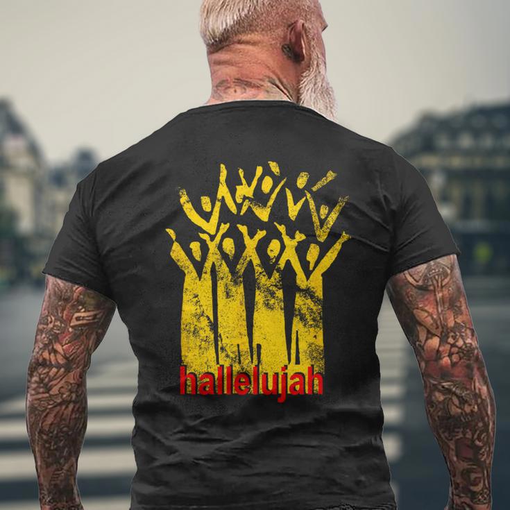 Hallelujah ゴスペル合唱団 歌手 メンズTシャツ バックプリント 高齢者への贈り物