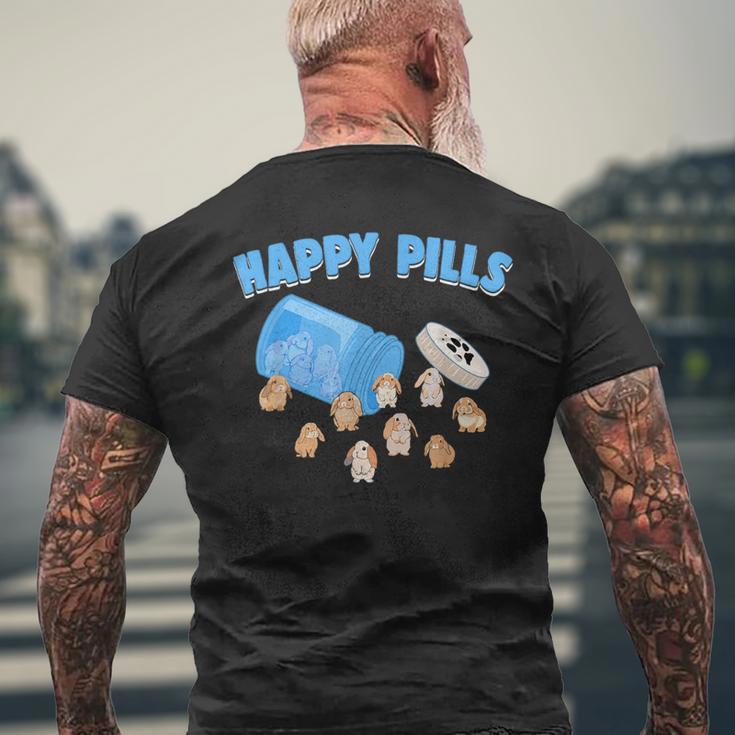 Happy Pills うさぎ 面白い ホーランドロップ バニー 恋人 ユーモア メンズTシャツ バックプリント 高齢者への贈り物