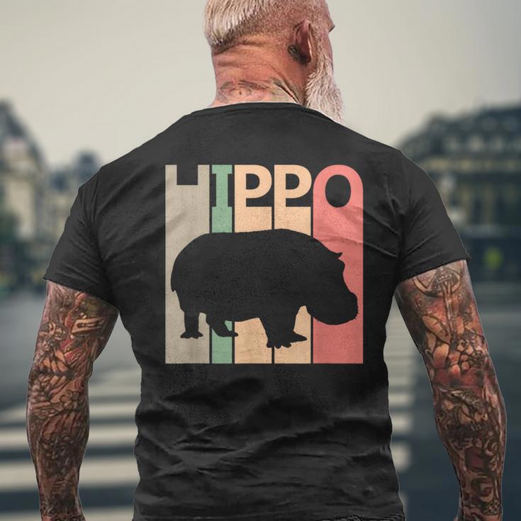Hippo カバ メンズTシャツ バックプリント 高齢者への贈り物