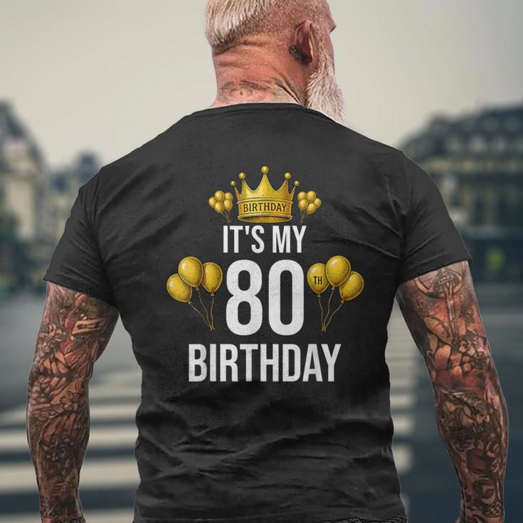 It's My 80Th Birthday Party 80歳 誕生日 メンズ レディース メンズTシャツ バックプリント 高齢者への贈り物