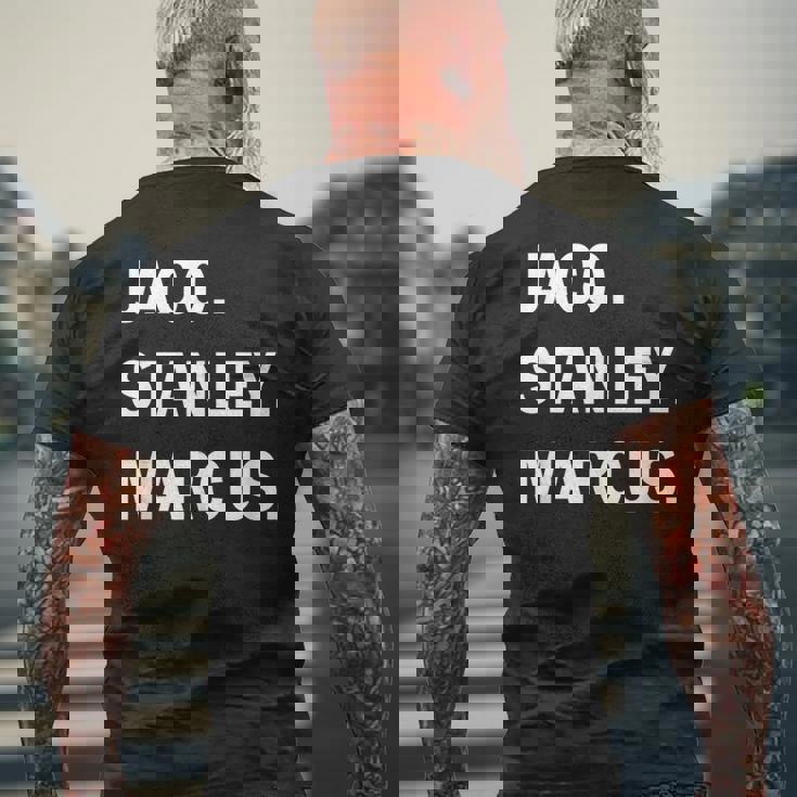 JacoStanleyMarcusJazz Guitar Godsミュージシャン メンズTシャツ バックプリント 高齢者への贈り物