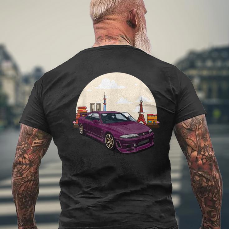 Jdm スカイライン R33 カーチューニングジャパン 東京ドリフト メンズTシャツ バックプリント 高齢者への贈り物