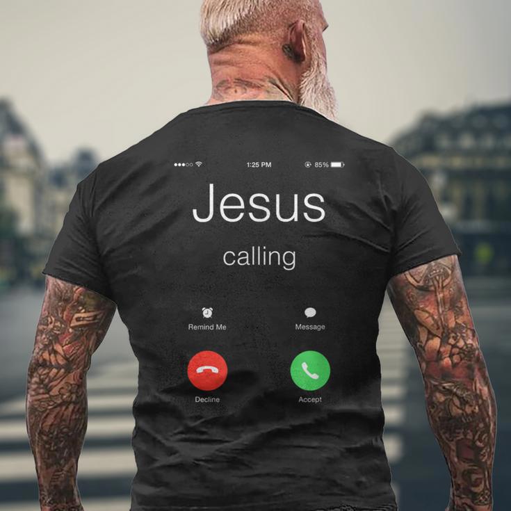 Jesus Calling Jesus Phone クリスチャンtシャツ メンズTシャツ バックプリント 高齢者への贈り物
