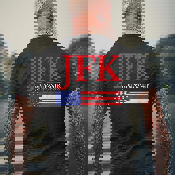 Jfk ヴィンテージ 政治 ジョン F ケネディ ジョンソン 1960 メンズTシャツ バックプリント 高齢者への贈り物