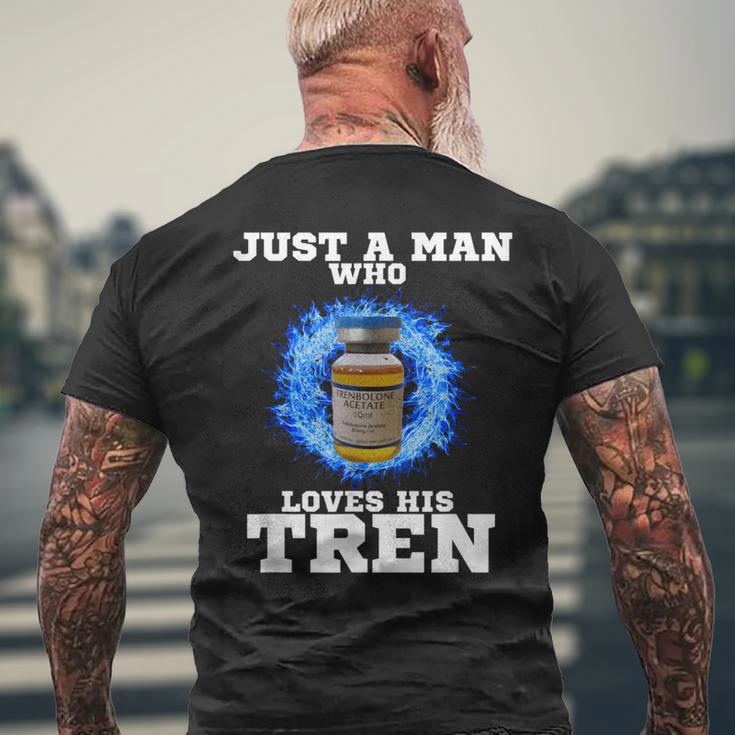Just A Man Who Loves His Tren メンズTシャツ バックプリント 高齢者への贈り物