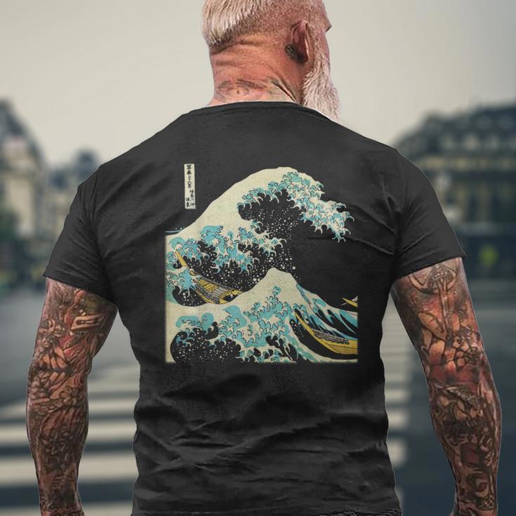 Katsushika Hokusai The Great Wave Off Kanagawa メンズTシャツ バックプリント 高齢者への贈り物