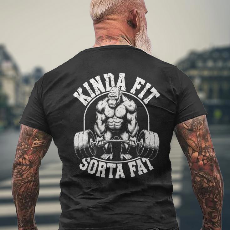 Kinda Fitorta Fat Gorilla 面白いワークアウトジムウェイトリフティング メンズTシャツ バックプリント 高齢者への贈り物