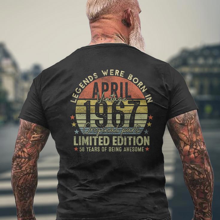 Legendince April 1967Intage 58Th Birthday Made In 1967 長袖tシャツ メンズTシャツ バックプリント 高齢者への贈り物