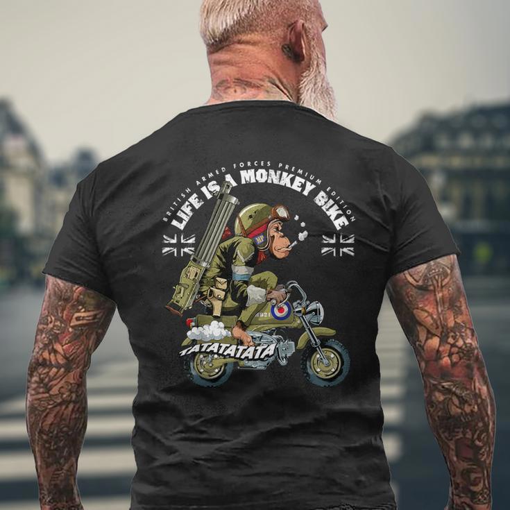 Life Is A Monkey Bike 英国軍 ヴィンテージエディション メンズTシャツ バックプリント 高齢者への贈り物