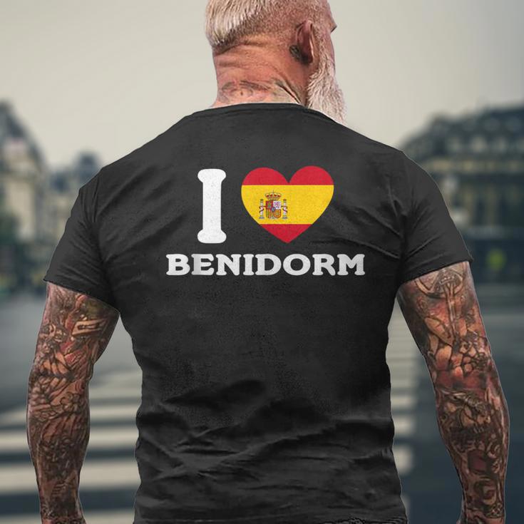 I Love Benidorm Bandera De Corazón De España In Mangas Camiseta Hombre Estampado Espalda Regalos para ancianos
