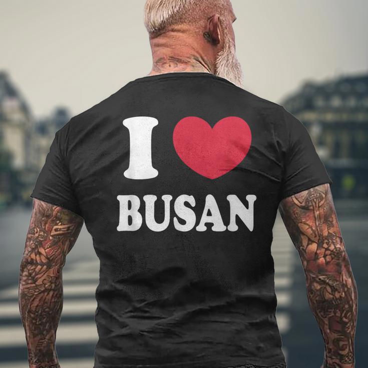I Love Busan 釜山が大好きです メンズTシャツ バックプリント 高齢者への贈り物