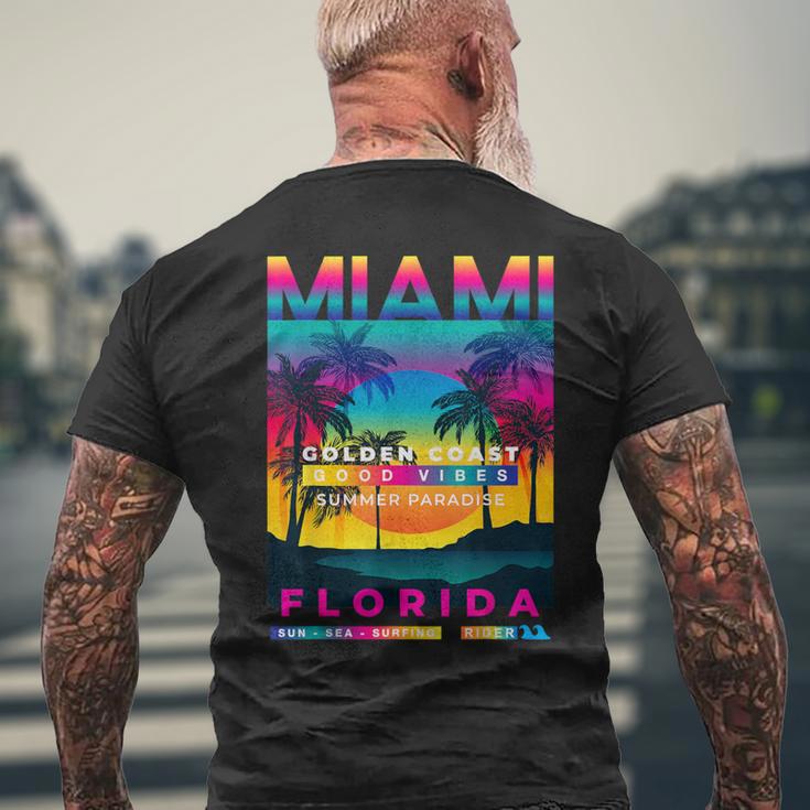 I Love Miami Miamiibes Illustration Graphic s メンズTシャツ バックプリント 高齢者への贈り物