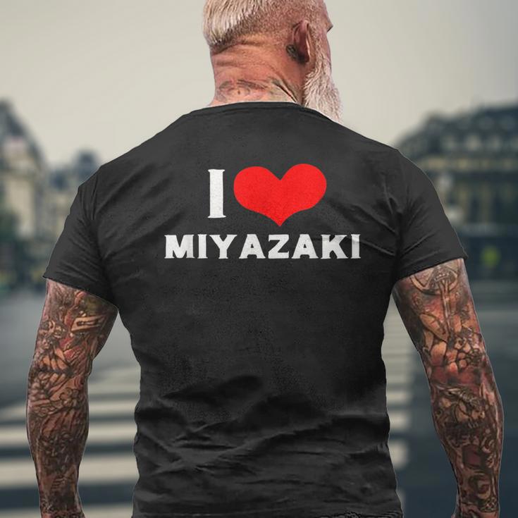 I Love Miyazaki 愛 ハート 宮崎 宮崎県 日本 お土産 かわいい おしゃれ メンズTシャツ バックプリント 高齢者への贈り物