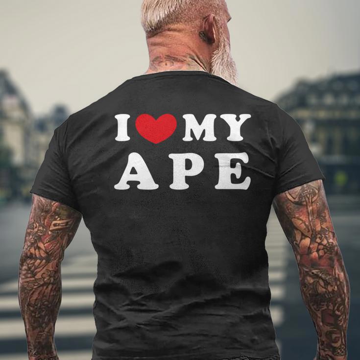 I Love My Ape アイ・ラブ・マイ・エイプ、アイ・ハート・マイ・エイプ 長袖tシャツ メンズTシャツ バックプリント 高齢者への贈り物