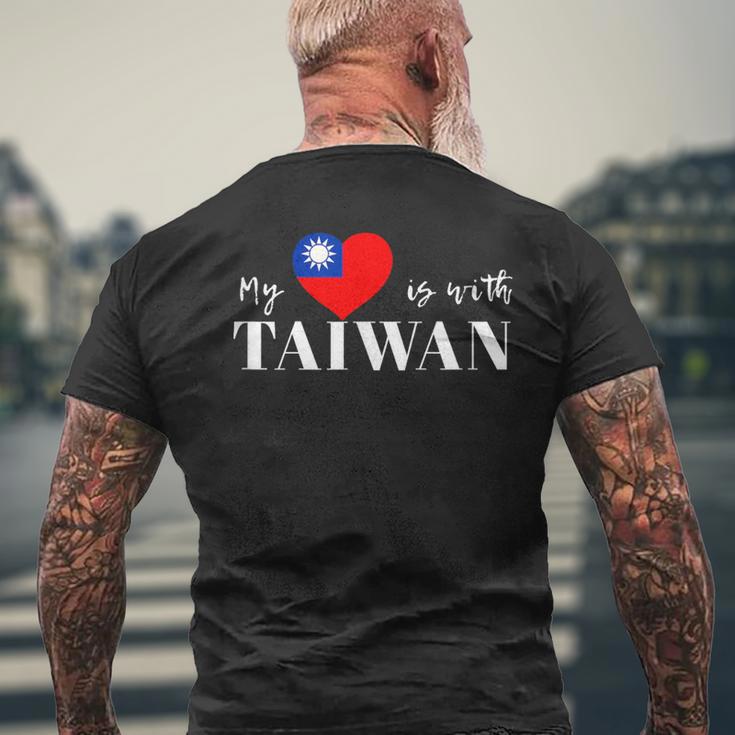 I Love Taiwan Flag Taiwan's Pride Itand With Taiwan Heart メンズTシャツ バックプリント 高齢者への贈り物