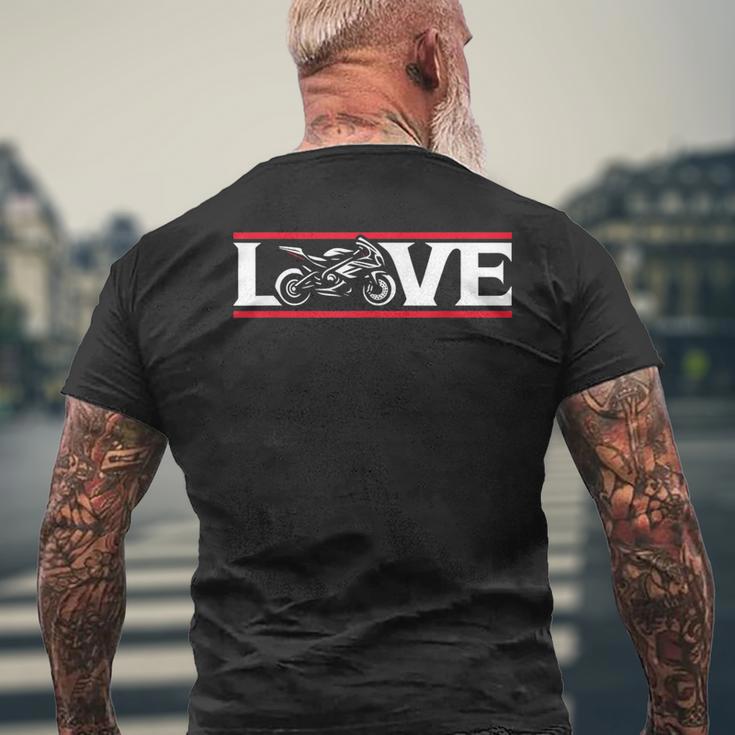 Love To Ride レース スポーツバイク ストリートバイク オートバイ メンズTシャツ バックプリント 高齢者への贈り物