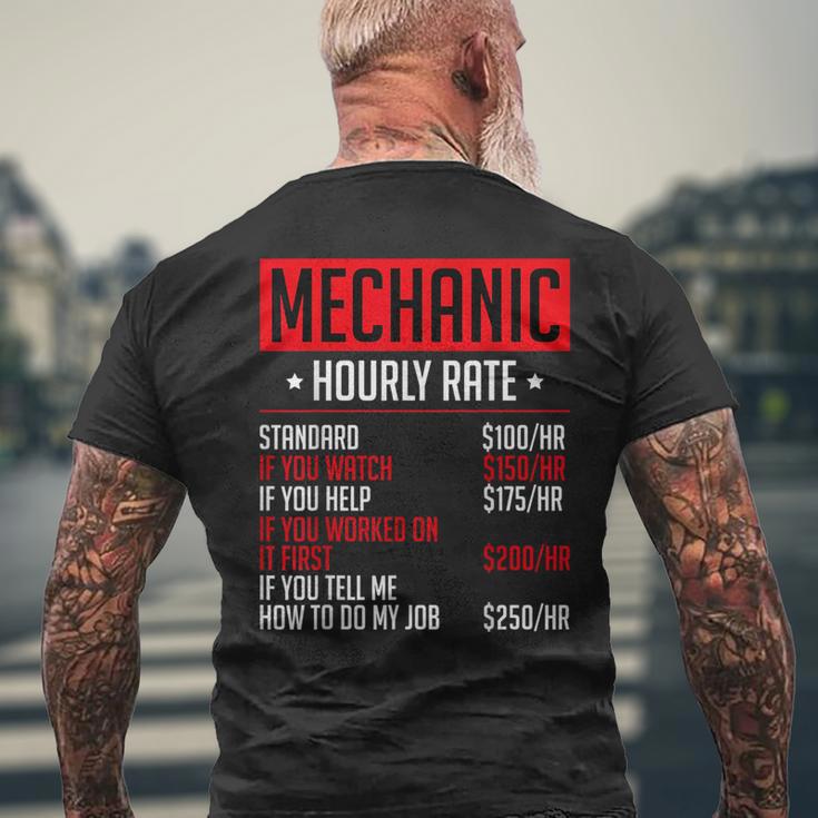 Mechanics Auto Mechanics メカニック 時給 カーメカニック メンズTシャツ バックプリント 高齢者への贈り物