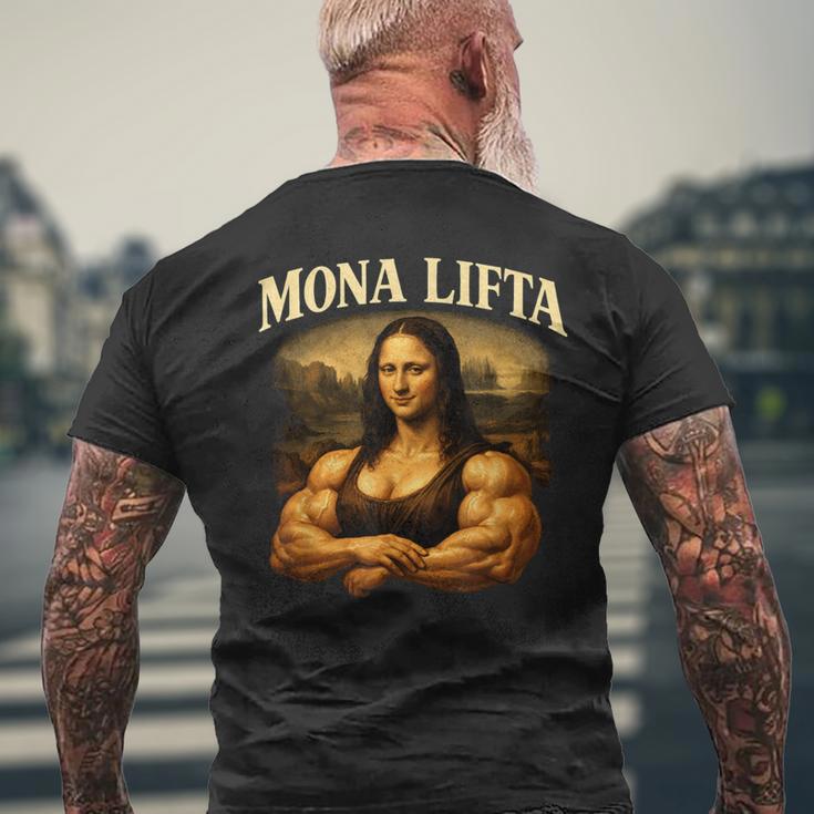 Mona Lifta マッスル モナリザ ジム ユーモア メンズTシャツ バックプリント 高齢者への贈り物