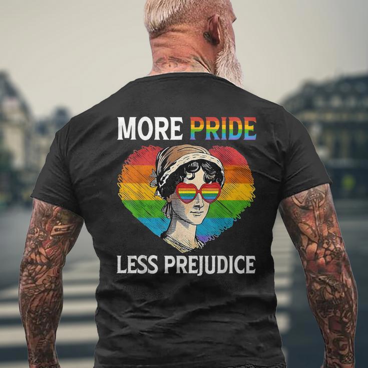 More Pride Less Prejudice Pride Month Lgbtq ゲイ レズビアン メンズTシャツ バックプリント 高齢者への贈り物
