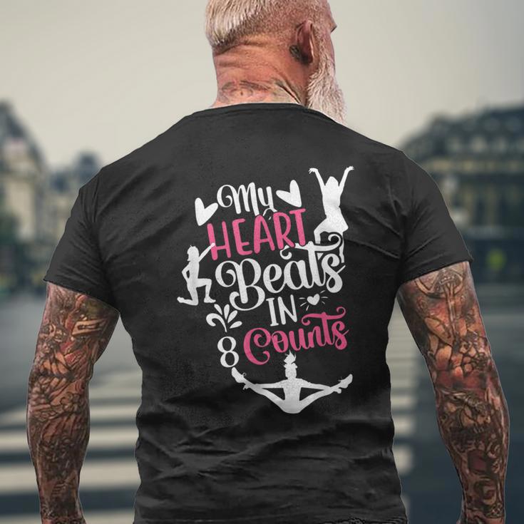 My Heart Beats 8カウント チアリーダー ダンサー チアリーディング メンズTシャツ バックプリント 高齢者への贈り物