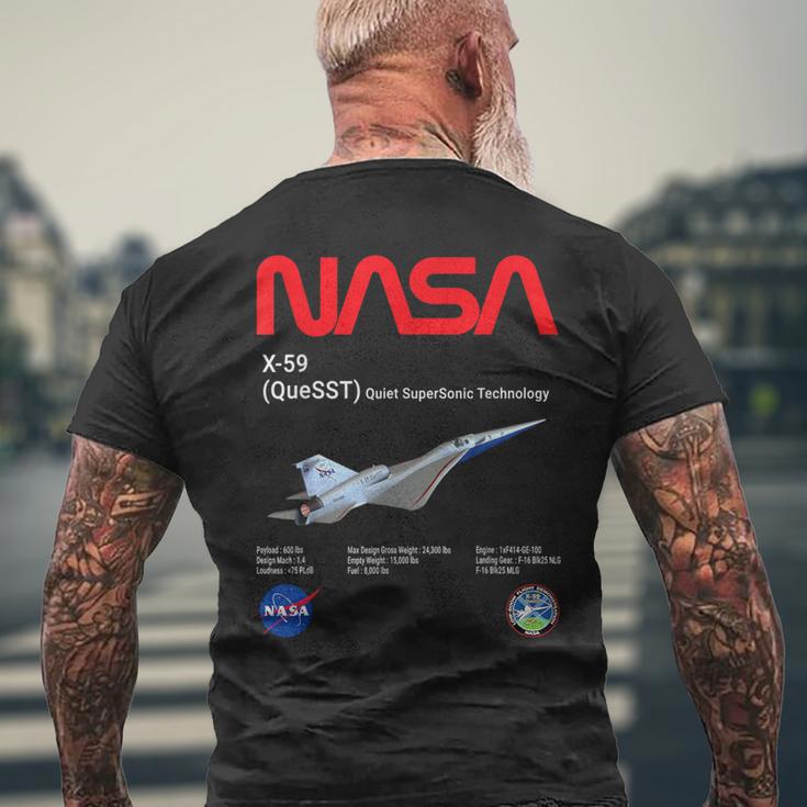 Nasa X-59 Quiet-Supersonic-Technology（Quesst メンズTシャツ バックプリント 高齢者への贈り物