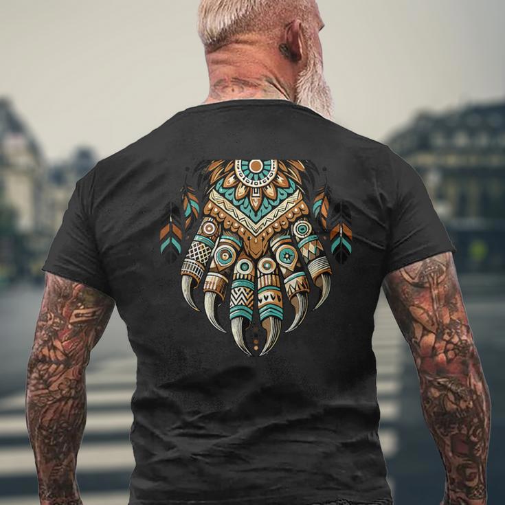 Native Heritage Month 誇り高きネイティブアメリカンのクマの爪 メンズTシャツ バックプリント 高齢者への贈り物