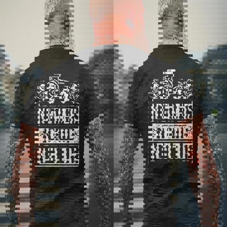 No Farmers No Food No Future ファーマー 農場農場農業 メンズTシャツ バックプリント 高齢者への贈り物