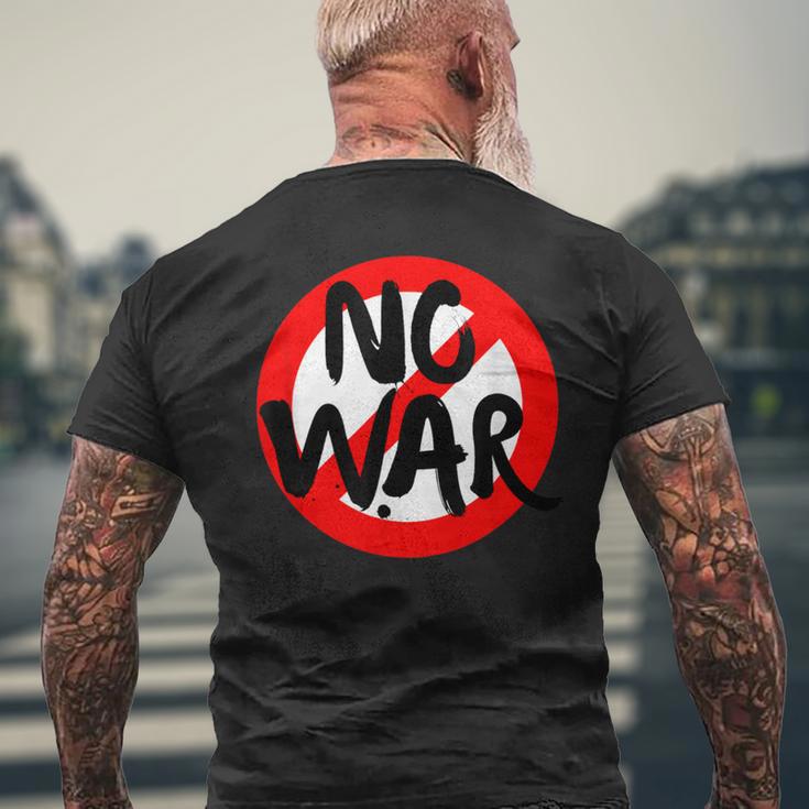 No War、アンチウォーデーストップサイン、スプレーペイント、No War。 メンズTシャツ バックプリント 高齢者への贈り物