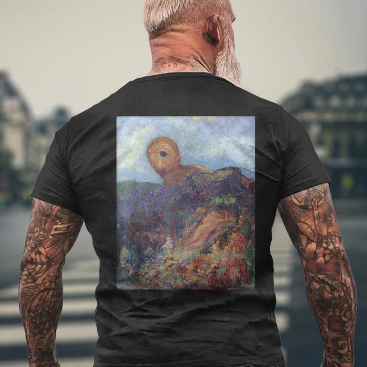 Odilon Redonによるサイクロプスの有名なアートワーク。 メンズTシャツ バックプリント 高齢者への贈り物