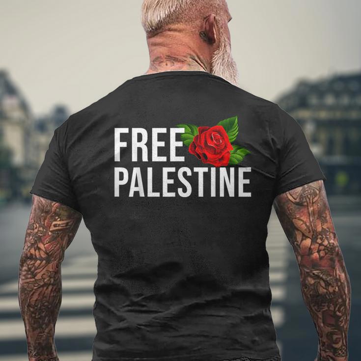 Palestine Free Palestine Free Gaza Palestine Flag Arabic メンズTシャツ バックプリント 高齢者への贈り物