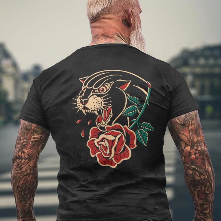 Panther Rose アメリカントラディショナルタトゥーインク オールドスクール メンズTシャツ バックプリント 高齢者への贈り物