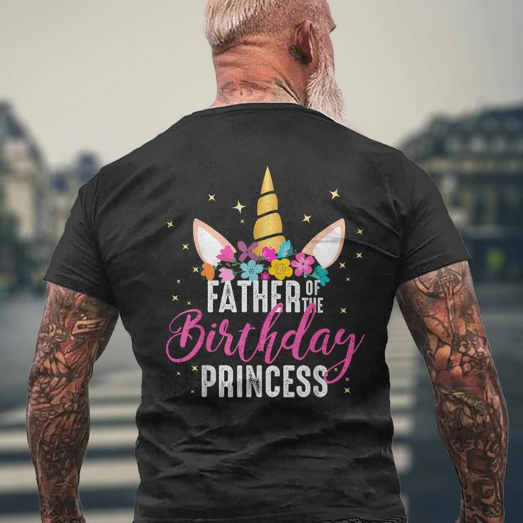 Papà Della Festeggiata Padre Regalo Di Compleanno Unicorno T-shirt da uomo con stampa posteriore Regalos para ancianos