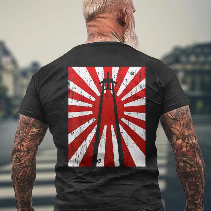 Pilot Plane Airport Air Traffic Controller Risingun Flag メンズTシャツ バックプリント 高齢者への贈り物