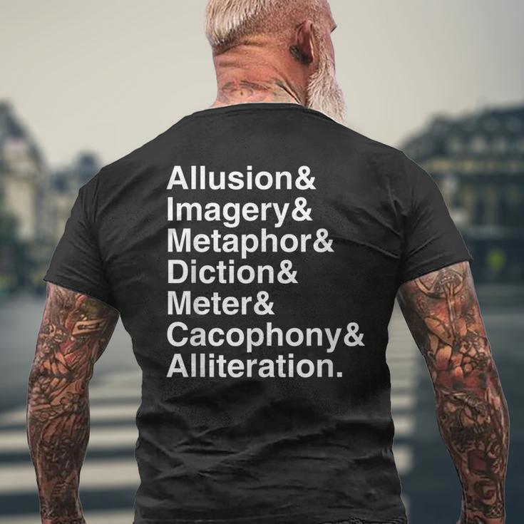 Poetry Literary Devices メンズTシャツ バックプリント 高齢者への贈り物