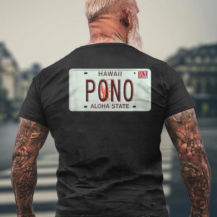 Pono ヴィンテージ ハワイ ナンバープレート メンズTシャツ バックプリント 高齢者への贈り物