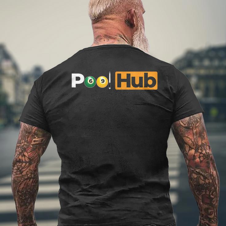 Pool Hub 8 Ball Billiard Game Pool Player Men's T-shirt Back Print Gifts for Old Men