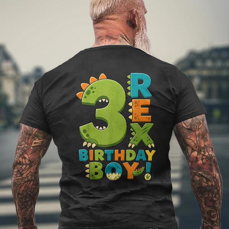 Rawr I'm 3 Three Rex Dinosaur 3Rd Birthday Boy Party メンズTシャツ バックプリント 高齢者への贈り物
