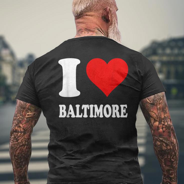 Red Heart I Love Baltimore メンズTシャツ バックプリント 高齢者への贈り物
