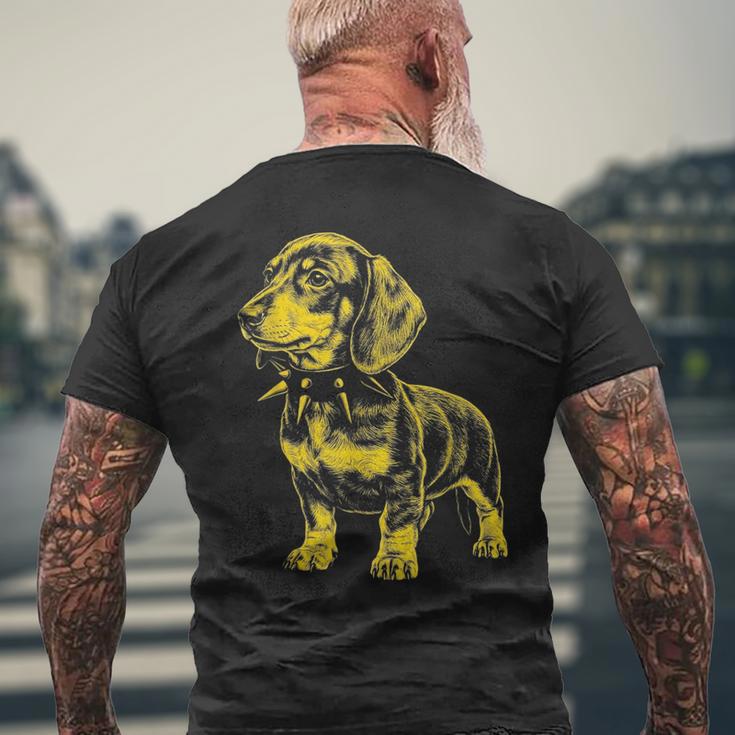 Rocker ダックスフント パンク メタル ロックンロール ミュージック ドッグ メンズTシャツ バックプリント 高齢者への贈り物