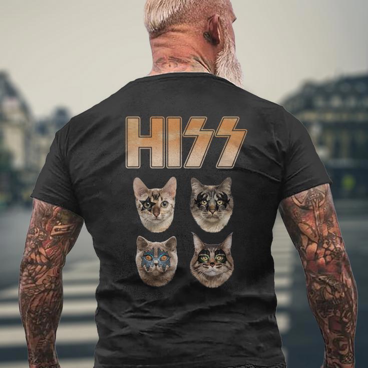 Hiss Rocktars 猫と子猫 メンズTシャツ バックプリント 高齢者への贈り物