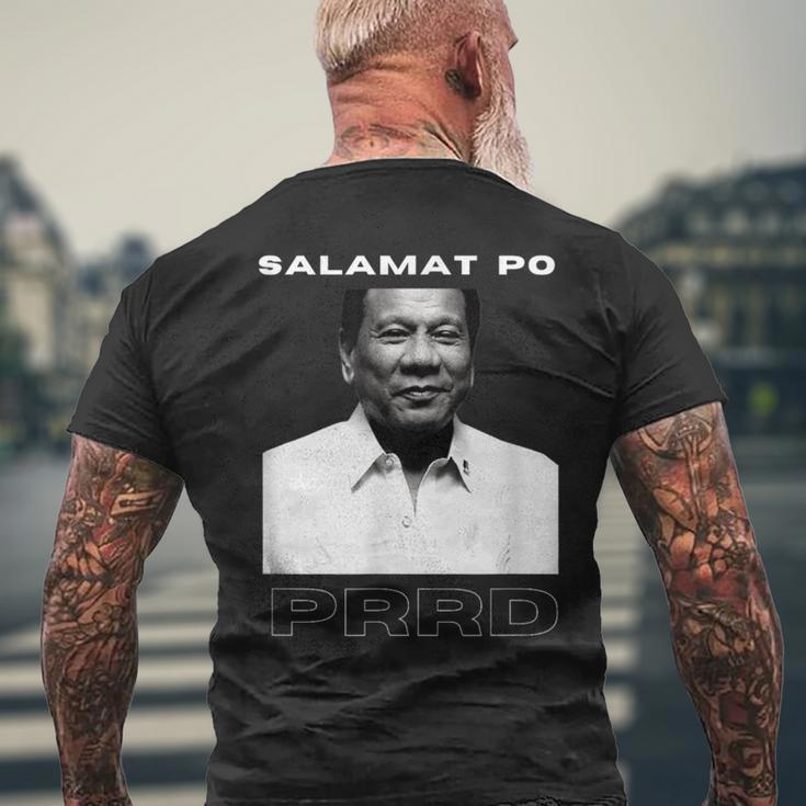 Salamat Po Prrd ありがとう社長ドゥテルテ・ピノイピネー メンズTシャツ バックプリント 高齢者への贈り物